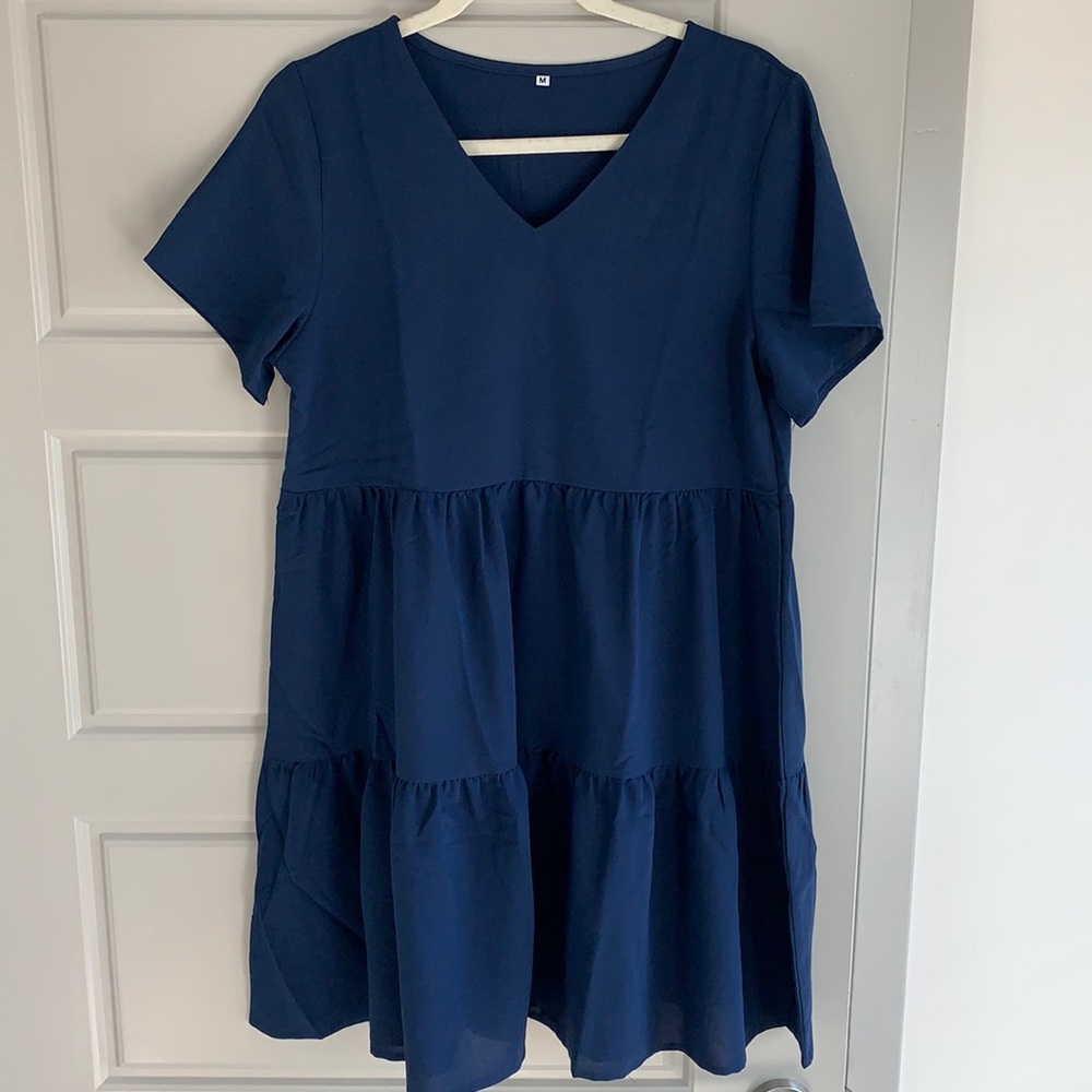 Navy Short Sleeve Dress